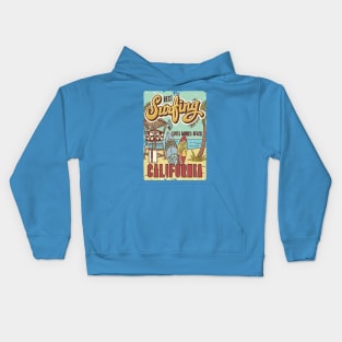 Surfing Santa Monica Beach Kids Hoodie